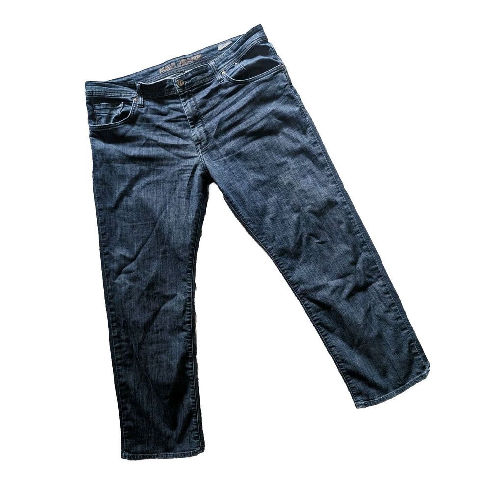 Mavi Jeans Men 41x31 Blue MATT Relaxed Fit Straight Leg Dark Wash Denim Mid Rise